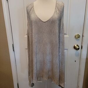 Lane Bryant tank top Gold Silver metallic size 26 28 party formal date sexy